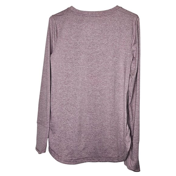 Athleta Womens Long‎ Sleeve Heathered Purple Thumbhole Athletic Top M Gorpcore - Picture 2 of 8